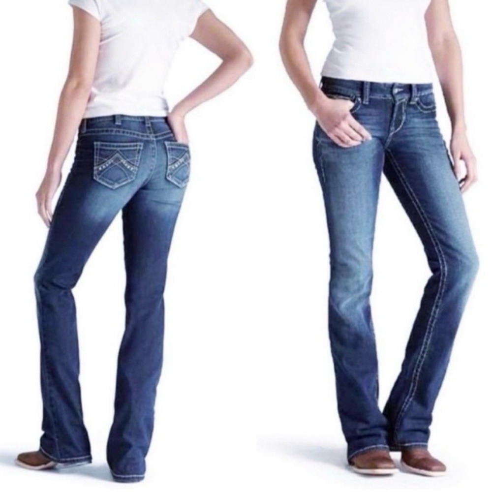 Ariat Real Riding 34L Boot Cut Spitfire WMS Denim  Jeans in Classic Blue $98 - Picture 3 of 17